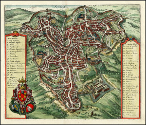 middeleeuwse kaart siena 1640